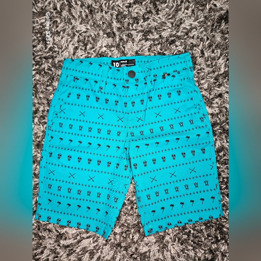 NWT Hurley walk shorts turbo green youth boys size 10 stretch twill turbo green